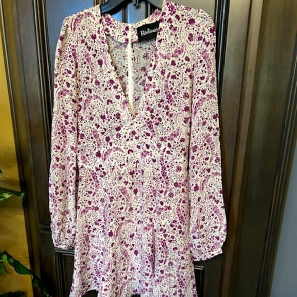 Realisation Par 100% Silk Long Sleeves The Kate Dress in Mystic Purple Dress - Picture 1 of 13